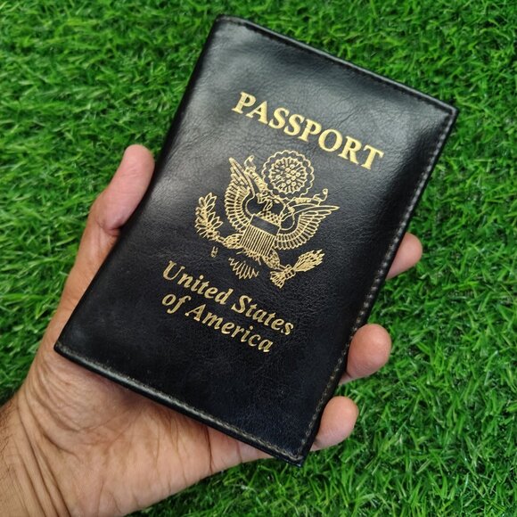 Genuine Leather Passport Cover, Leather Passport Holder for Travel - Picture 2 of 10